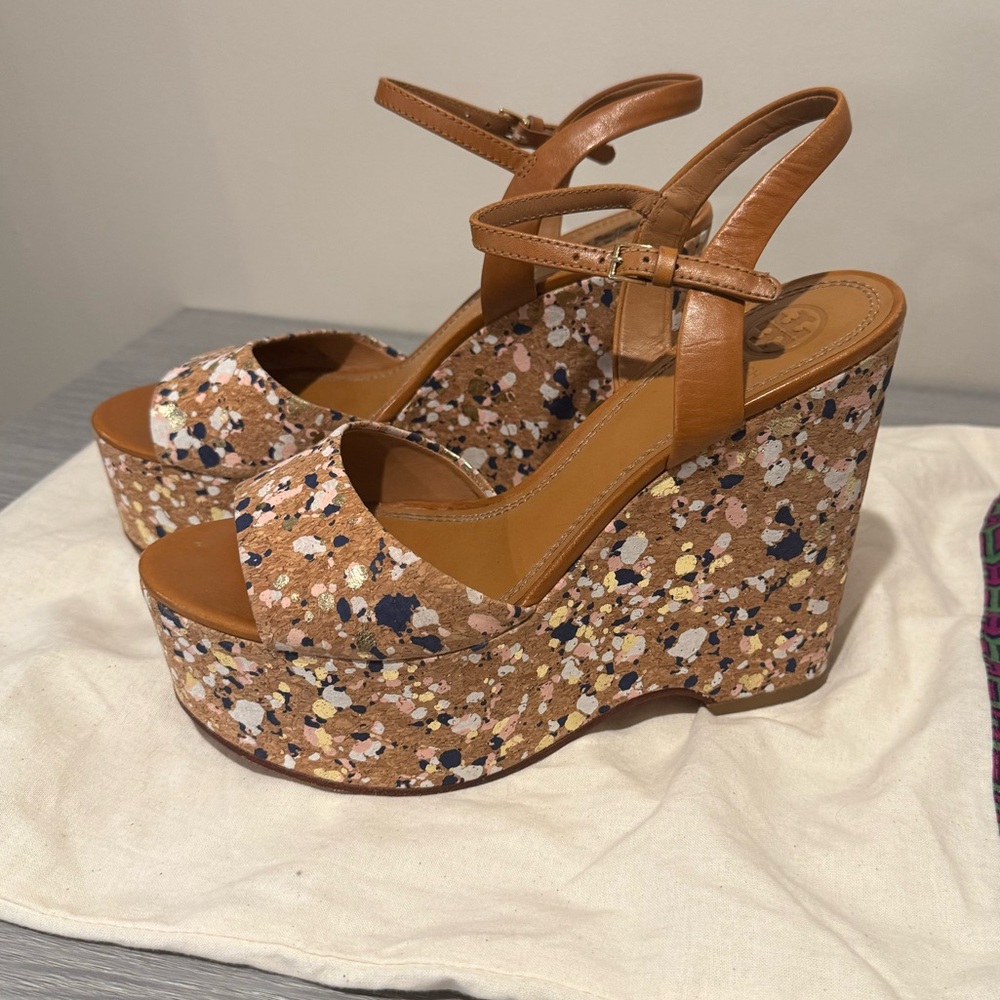 Tory Burch Wedge Sandals with dust bag